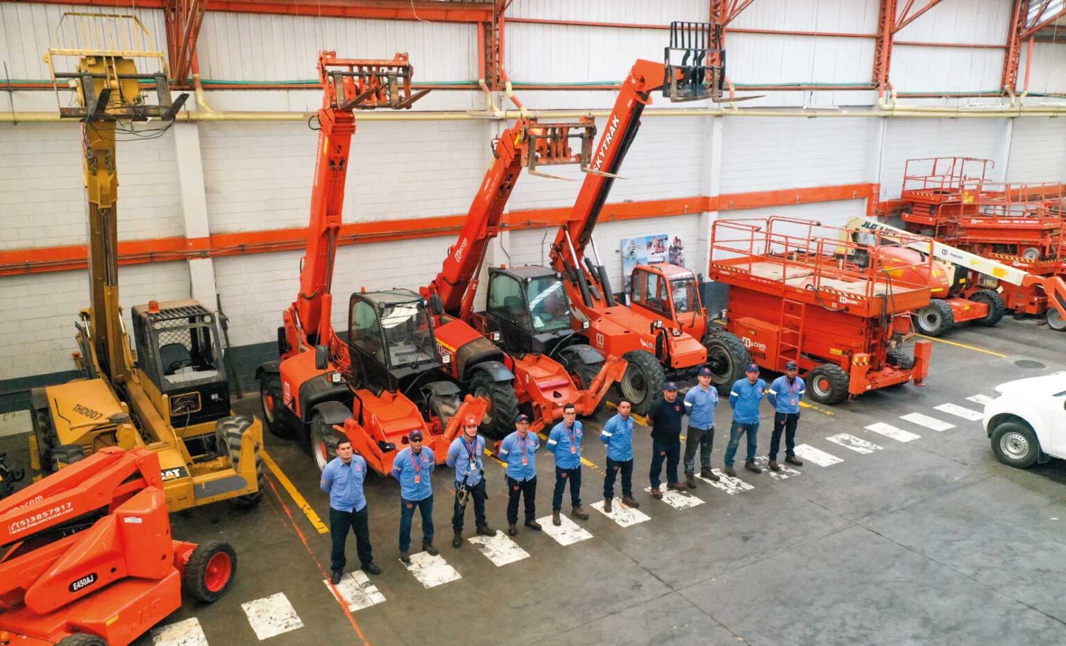 plataformas tijera, brazos articulados (Manlift), telehandlers y brazos telescópicos diésel.